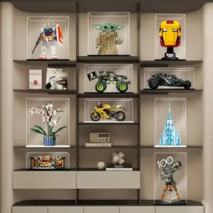 Transparent Acrylic Display Case, Stackable Doll Box, Vertical Assembly Stand, Base, Pop Character Dustproof Collectible Showcase