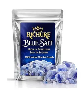 Ancient Blue Salt – Rare Mineral Treasure | High Potassium, Low Sodium, Pure & Unprocessed | Gourmet-Grade by Richure 100g (3.52 oz)