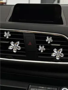 5pcs Car Air Vent Fragrance Crystal Five-Petal Flower, Car Air Conditioning Vent Decoration, Car Interior Fragrance Ornament
