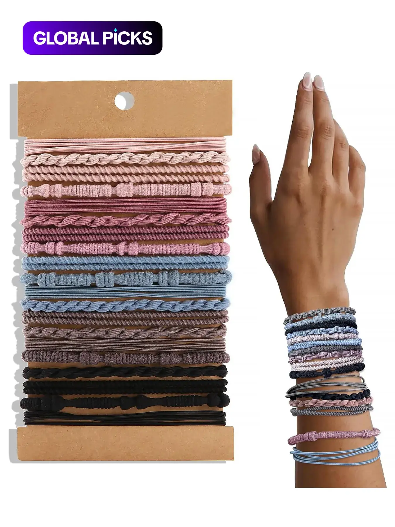 Boho Style Hair Tie (20pcs), Elastic Hair Ties, Minimalist Hair Accessories Set, Suitable for Thick Hair, Fashionable Hair Accessories for Party & Daily Wear, Hair Rubber Bands, Scrunchies, Bulk Hair Ties
