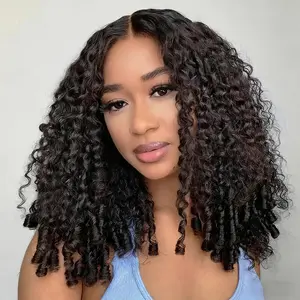 Mscoco Human Hair V Part Burmese Curly Wig & Half Wig With Spiral Curly Ends Flip Over #outdoorfun #TikTokshopCyberMonday #TiktokShopBlackFriday #christmassale2025
