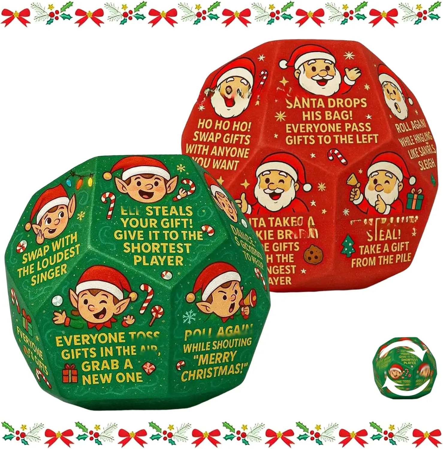 Christmas Swap Gift Exchange Dice 2025 New Party Games Hilarious Stocking Stuffers 12-Sided Plastic Fun for All Ages Easy to Play and Portable for Festive Cheer