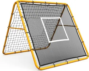 Football Rebounder Net 6x4ft, Adjustable Angle Soccer Training Aid Kickback Goal, Large Portable Rebound Wall for Passing Shooting Practice,