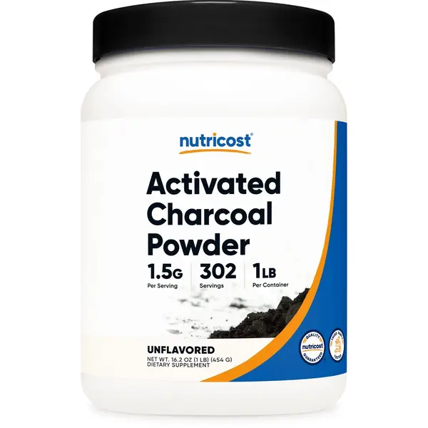 Nutricost Coconut Shell Activated Charcoal Powder - 1lb Youth Wellness Supplement, NSF Certified, 302 Servings, Vegetarian, Gluten-Free, Non-GMO, Lactose-Free, Odor Control