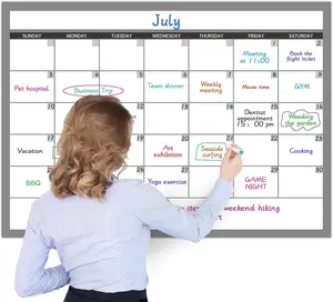 Large Dry Erase Calendar for Wall, Undated 1 Month Wall Calendar, 40" x 28" Erasable &  Laminated Calendar, 10 Round Stickers,  Layout Wall Calendar Monthly for  Office School