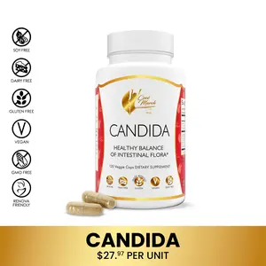 Coco March N.M.D Candida Herbs & Enzymes, 30 Day Cleansing - Gluten Free, Vegan, GMO Free, Dairy and Soy Free - 120 Capsules