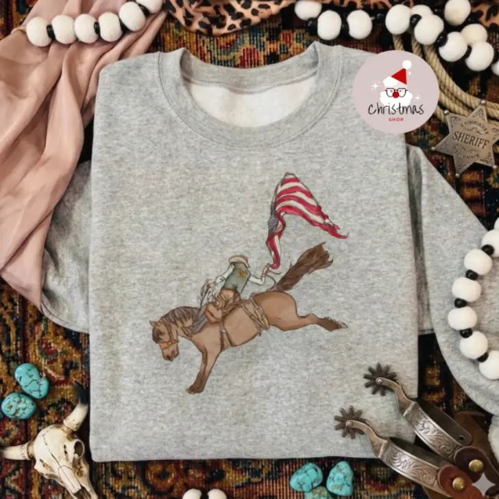 Land of the Bucking Brave sweatshirt, western stuff, western clothing, women's clothes, cowgirl clothes, rodeo tee