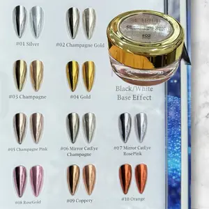 Metallic Solid Chrome Powder- 2 grams each jar-10 colors to pick nail care nail art acrylic nail chrome nail y2k nails