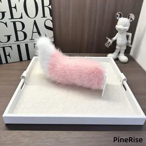 Faux Fox Fur Electric Vehicle Tail Decoration Battery Powered Swinging Car Rear Accessory Waggling Tail For Outdoor Riding Auto Exterior Decor