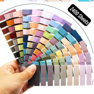 200/400/1000/2400 Sheets Random Colors Stickers, Transparent Index Creative Memo Pads, Office School Stationery, Self-Adhesive Sticky Notes