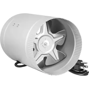 6 Inch Inline Fan 240 CFM, HVAC Booster Exhaust Ventilation Fan with Low Noise for Basements, Bathrooms, Kitchens, Attics and Grow Tents, Silver