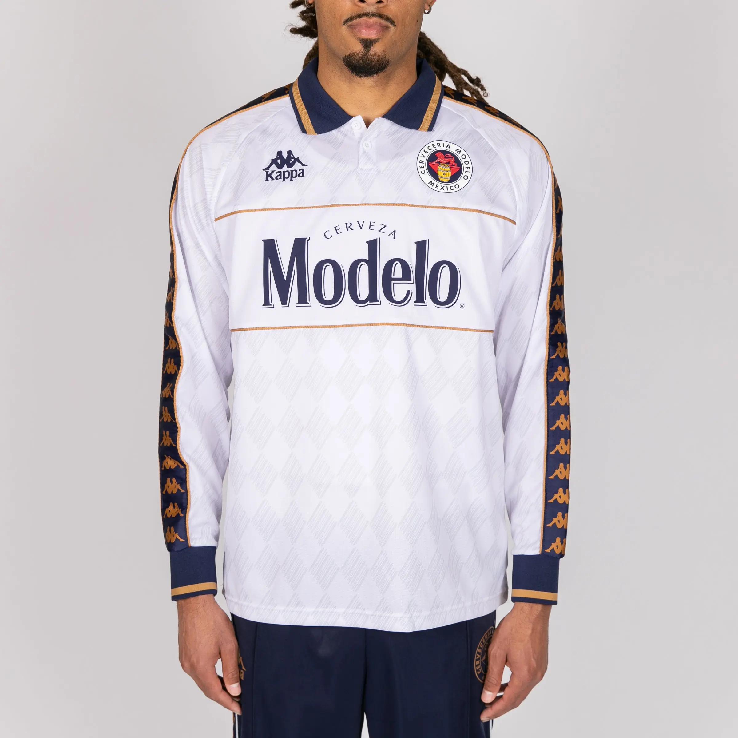Kappa x Modelo Authentic Fantay Long-Sleeve Jersey - White & Gold