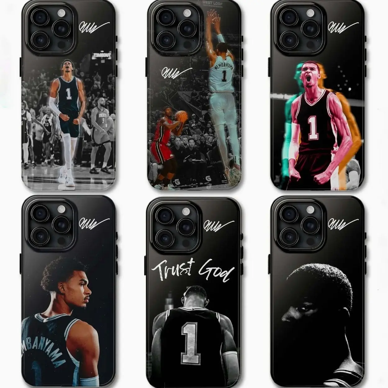 Spurs Fans Silicone Protect Cover - Victor Signature, Wemby The Alien Designs, 2026 Basketball Playoffs Themed, Compatible with iPhone X,11,12,13,14,15,16,17 & More iPhone Series Models