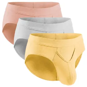 Real Men Modal 0in Briefs V-Fly 3 Pack ABCD Pouch Personalized Spandex Soft Breathable