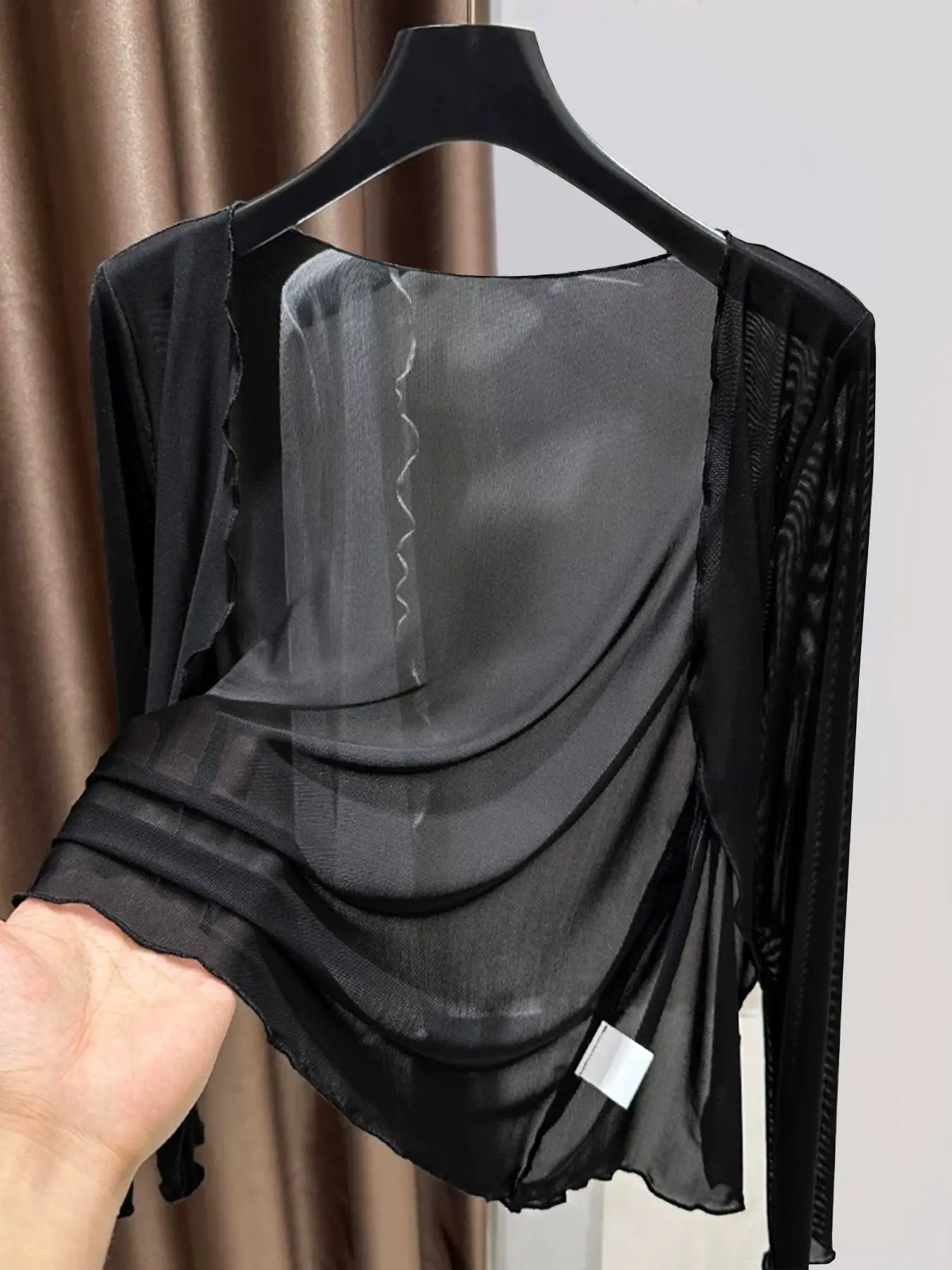 Women's Summer New Thin Mesh Sun-Protection Casual Knit Cardigan, Long-Sleeve Breathable Net Shawl Coat, High-End Casual Minimalist Fashion Outerwear, Womenswear