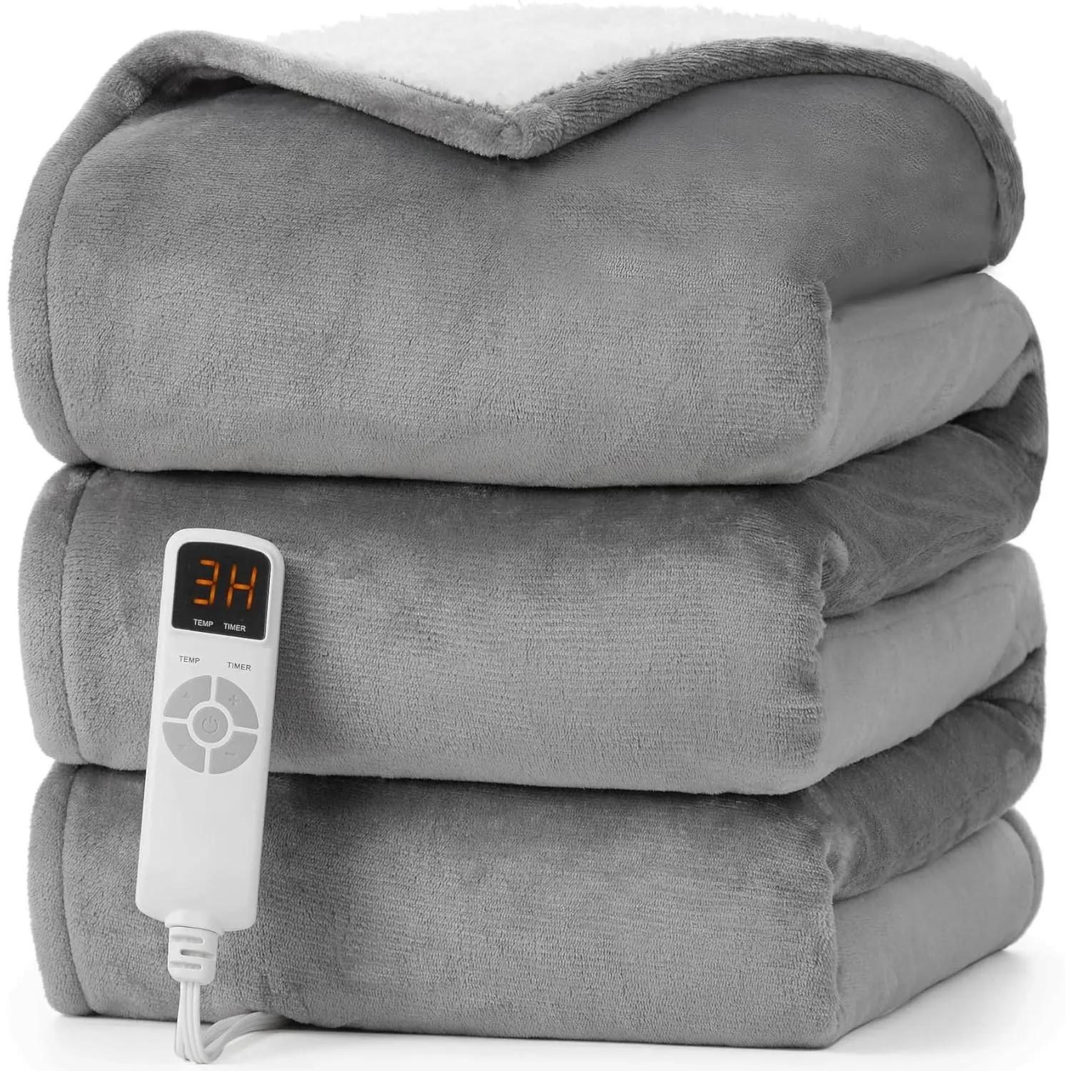 SYLVALIS Heated Blanket Electric Throw - Heating Blanket with 9 Heating Levels & 10 Hours Auto Off, Soft Cozy Sherpa Washable Throw with Fast Heating