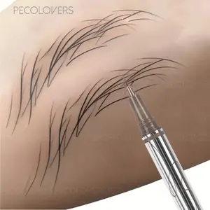 Waterproof Liquid Eyebrow Pencil - Sweat-Proof, Long-Lasting Microblading Makeup Cosmetic for Brows & Eyeliner, 2-in-1, Extra Slim Tip, Smooth Application, Travel-Friendly, Available in 4 Colors, Eyeliner Tool | Sleek Pen Design