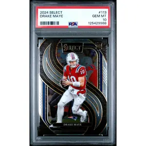 Drake Maye 2024 Select Football Rookie Card #113 Graded PSA 10 Cert #125429988