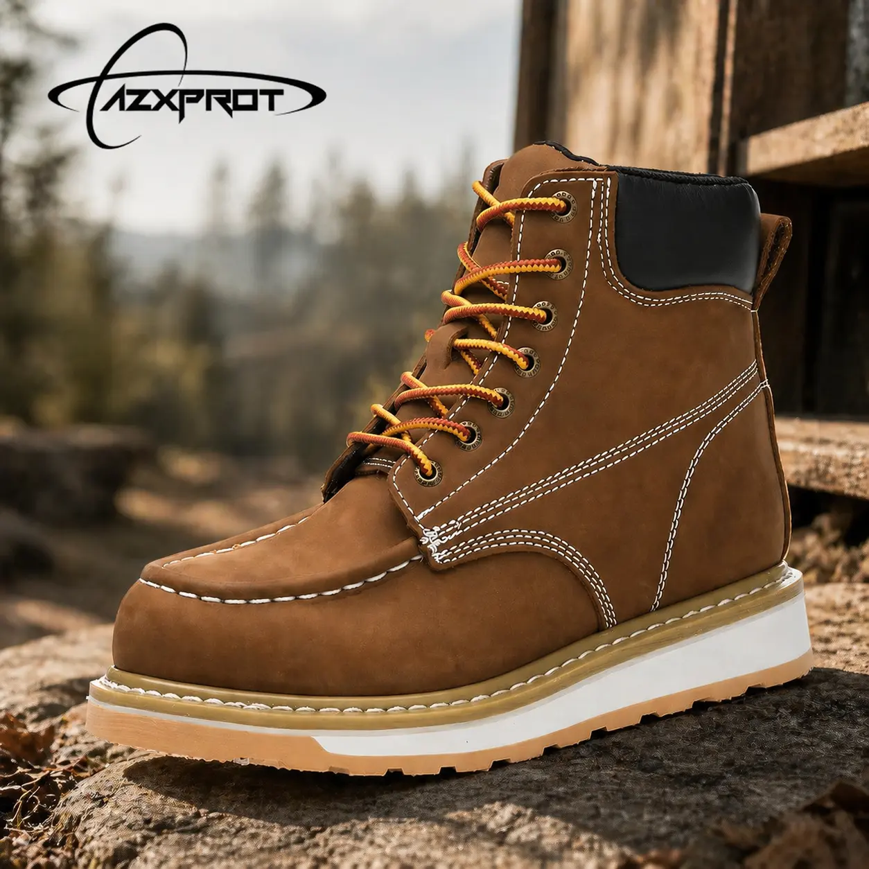 AZXPROT Men's Combat Boots – Waterproof Leather Motorcycle Work Boots– Casual & Motorcycle Style AZXPROT Men's Combat Boots – Waterproof Leather Motorcycle Work Boots– Casual & Motorcycle Style