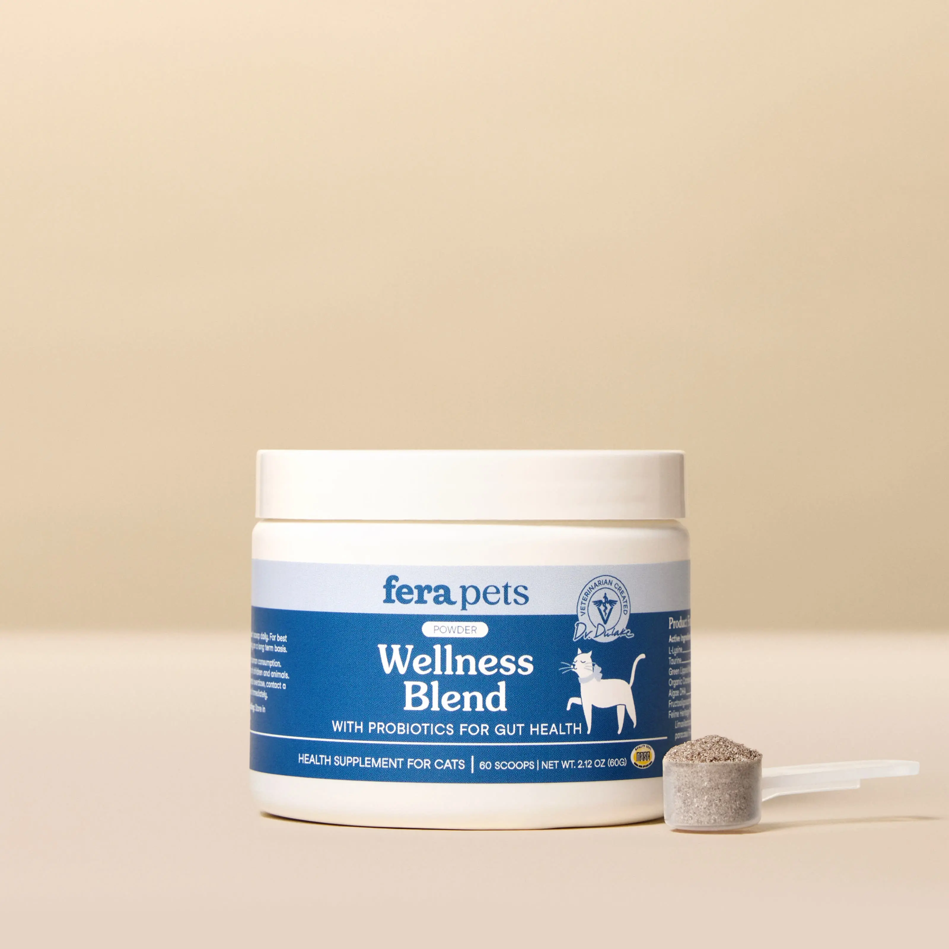 Fera Pets Wellness Blend for Cats – Vet‑Formulated All‑In‑One Daily Supplement with Lysine, Taurine, Green Lipped Mussel & Probiotics