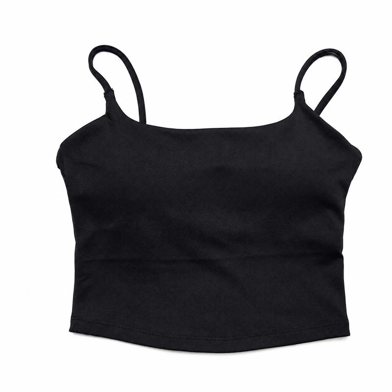 Dfyne Women's Basic Fitted Double-Strap Open Back Sports Bra - High-Stretch Padded Breathable Yoga Crop Top, Supportive Lightweight for Gym Training, Gym Workouts, Cold Wash Everyday Athleisure Outfits