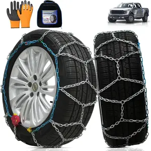 Heavy Duty AutoFixing Snow Chains Tire Chains for Light , SUV & Pickup, Self-Tightening Design for Easy Installation, Titanium Alloy for  Durability,Set of 2(HRV-245,Auto-Trac)