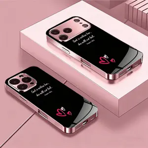 Fanxin Xinwang pattern, metal paint glass phone case, anti drop and anti fingerprint, skin friendly feel, suitable for iPhone 17, 16, 15, 14, 13, 12, 11 and other series models, can be given as a gift to friends or family