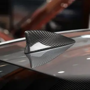 Car Shark Fin Antenna, Waterproof No Drilling Effortless Installation Carbon Fiber Car Shark Fin Antenna, Roof Aerial Radio FM/AM Decorate Aerial Sleek Vehicle Appearance Boosted Signal Strength Stronger Signal