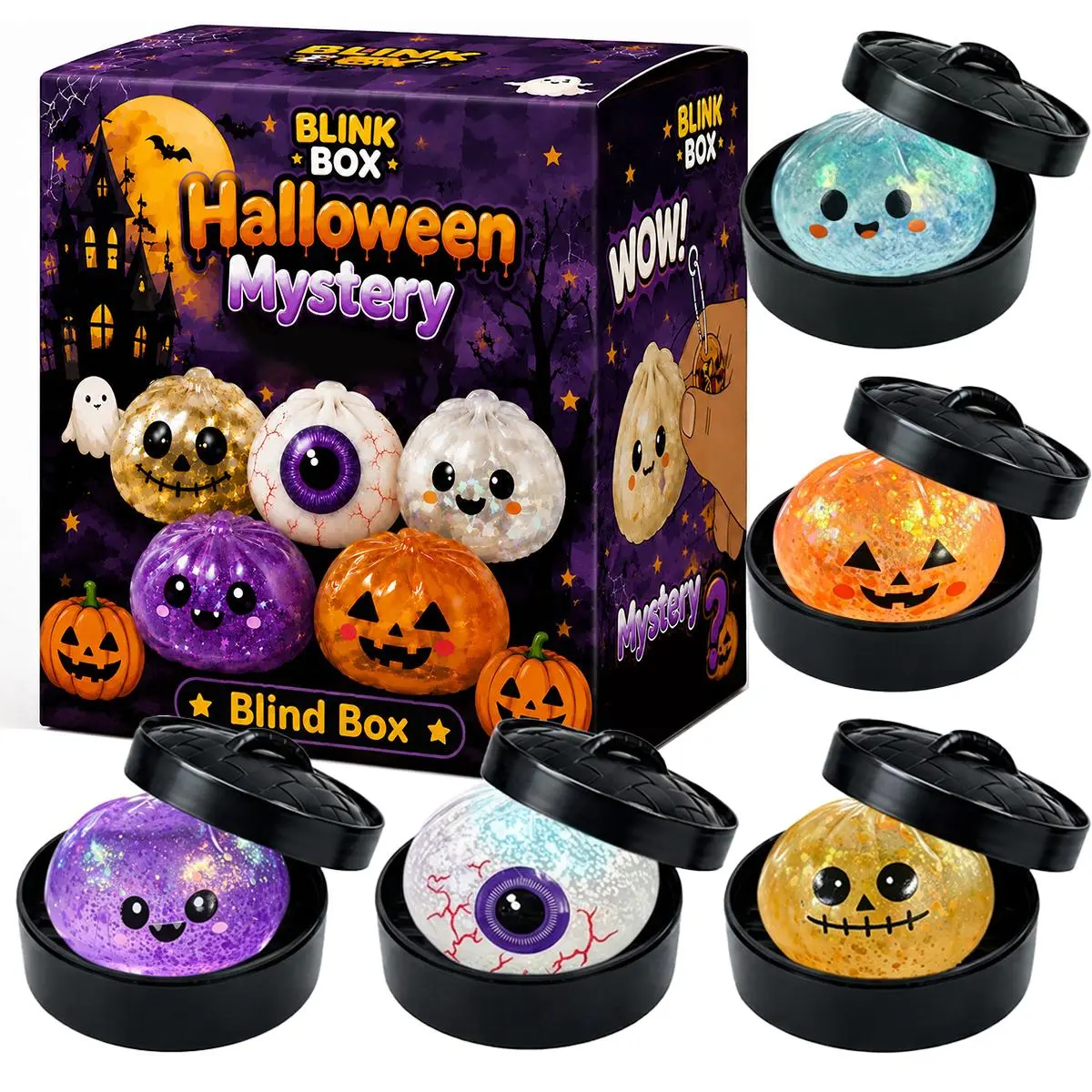 Malt Candy Mystery Blind Box Set – 6 Pcs Slow Rebound Stress Relief Toys, Soft Velvety Texture Bouncy Sensory Fidget, Relief Hand Relax Random Surprise Styles for Kids Adults, Party Favors Desk Decor Collectible Gift