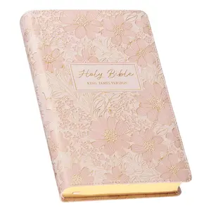 KJV Holy Bible, Deluxe Gift Bible with Thumb Tabs, Ribbon Marker, King James Version, Faux Leather, Pink Imitation Leather