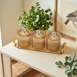 High-End Candy Box Living Room Home Use, 3-Tier Aesthetic Snack Storage Rack with Tray, Plastic Sealed Jar Containers, Tea Table Afternoon Tea Dessert Plate Decor