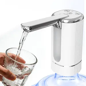 Water Dispenser Pump for 5 Gallon Bottles, USB Type-C Rechargeable, 1200mah Battery, Foldable Spout, One-Touch Control