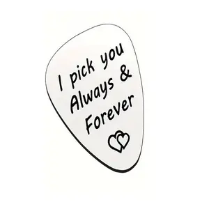 Guitar Pick, Stainless Steel Guitar Pick, Engraved Heart Guitar Pick, Music Accessories for Birthdays, Anniversaries
