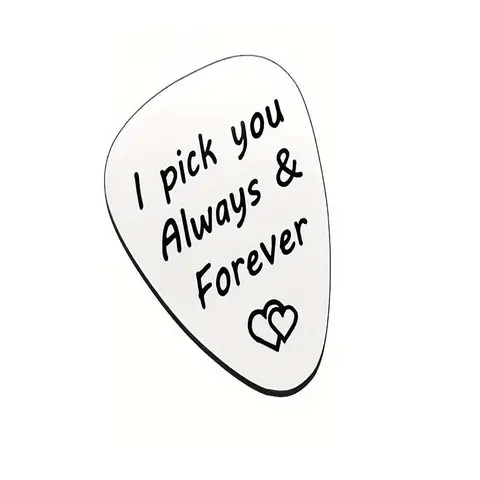 Guitar Pick, Stainless Steel Guitar Pick, Engraved Heart Guitar Pick, Music Accessories for Birthdays, Anniversaries