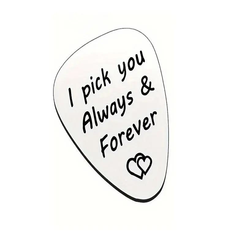 Guitar Pick, Stainless Steel Guitar Pick, Engraved Heart Guitar Pick, Music Accessories for Birthdays, Anniversaries