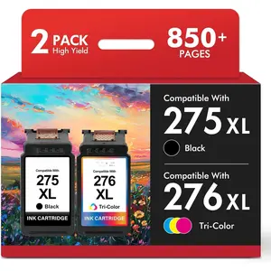 275 and 276 TS3722 TR4720 Ink Cartridges Replacement for  Printer 275XL 276XL Combo Pack PG-275 CL-276 XL for  PIXMA TR4700 TR4722 TS3522 TS3522 TS3500 TS3520 TS3720 (2 Pack, Black Color)