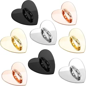 8 Pcs Phone Charm Hook, Cell Phones Charm Finger Rings Adhesive Metal Phones Finger Grip Loop Stand Heart Charms for DIY Phone Case Pad Tablet Supplies