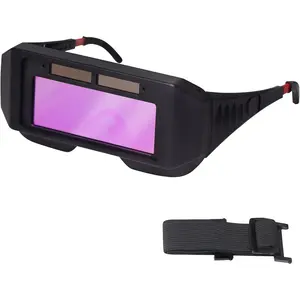 LCD Welder Glasses Safety Protective Solar Powered Auto Darkening Welding Goggles with Adjustable Shade, 2 Sensors Welder Glasses for TIG MIG MMA Plasma