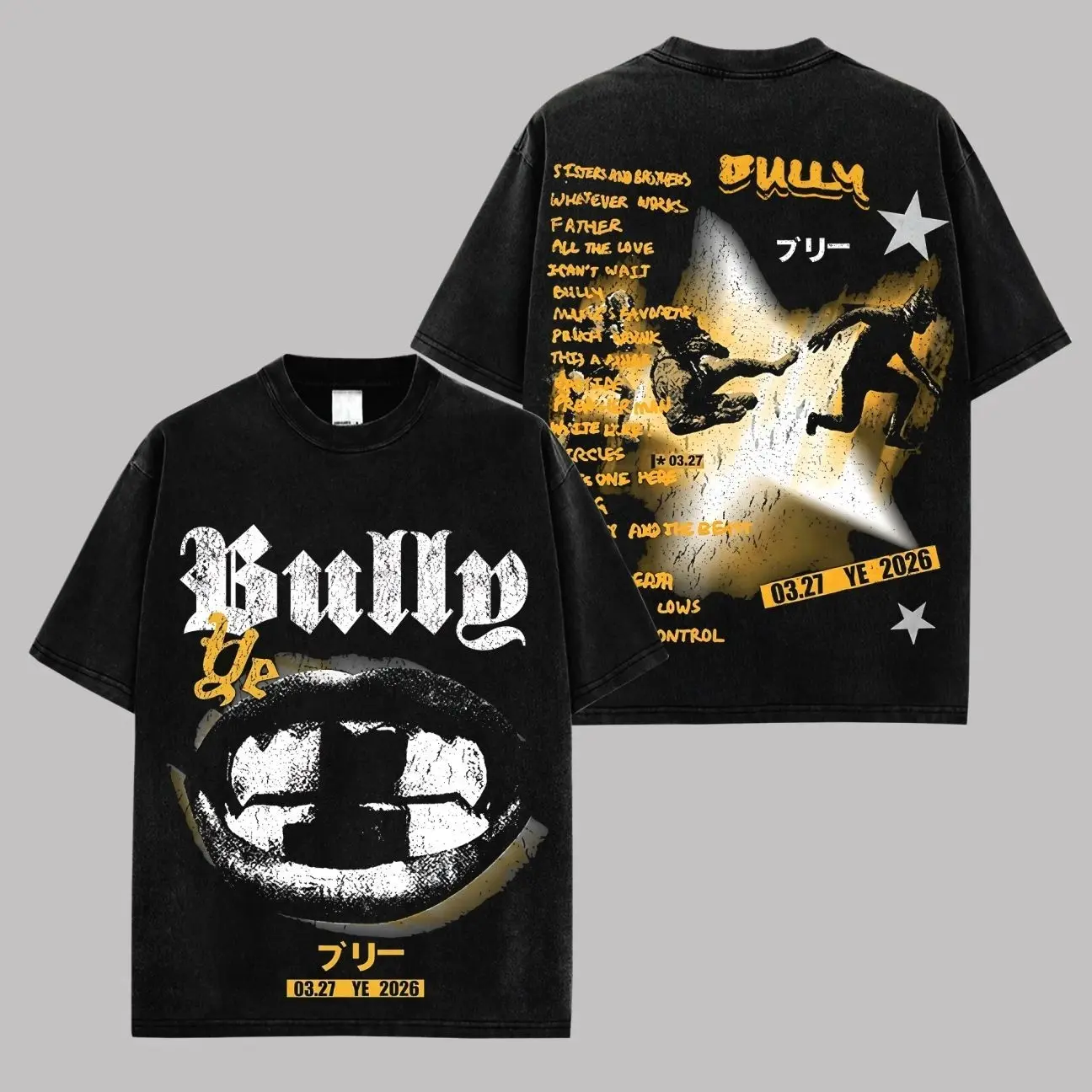 Bully Album 2026 Premium Washed Cotton T-Shirt (Made In US), Ye Rap Graphic Tee, Hip Hop Streetwear Shirt, Urban Music Album Design Tee, Vintage Rap Merch, Unisex Fan Gift D2F