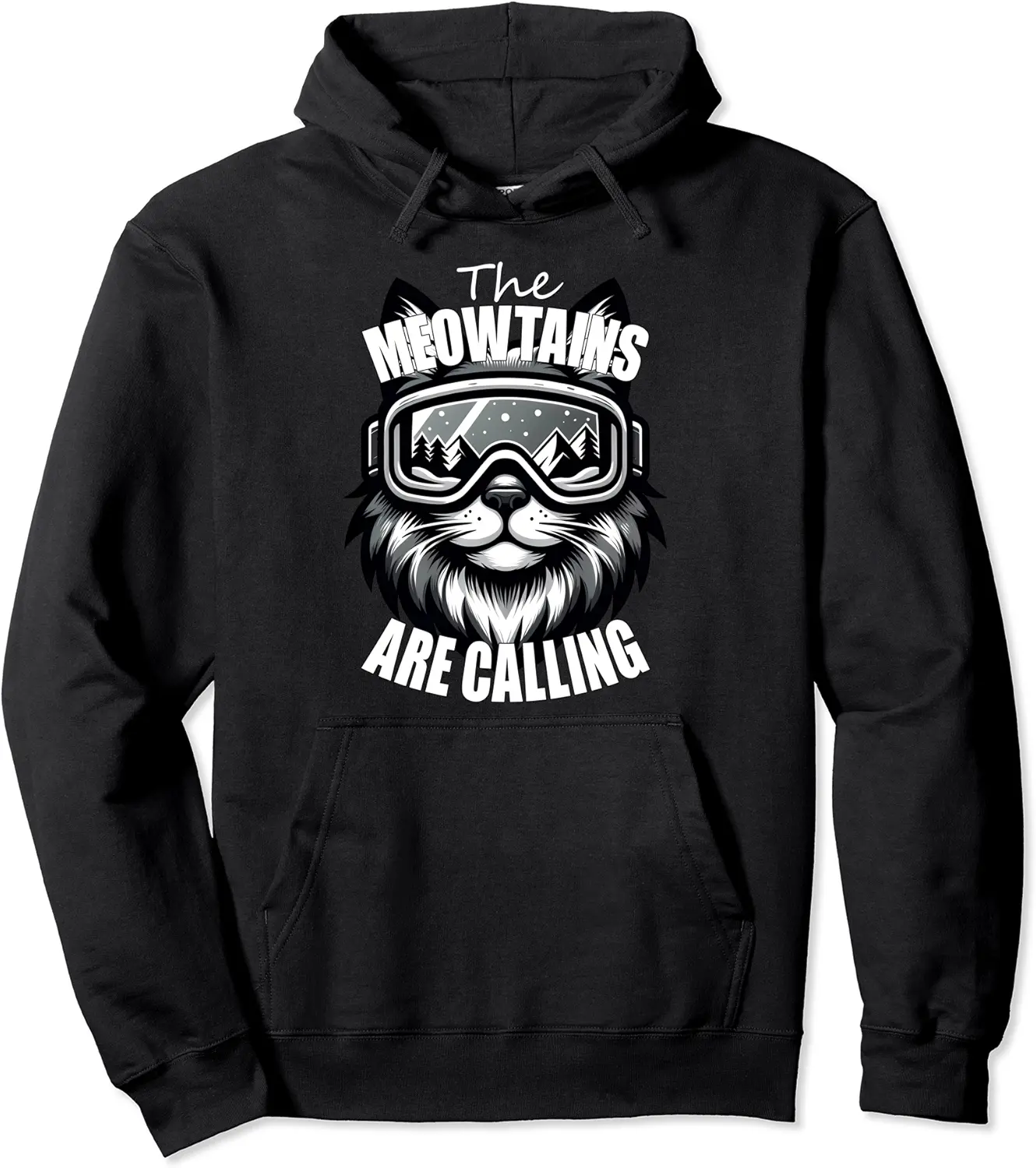 Funny Cat The Meowtains Are Calling Snowboard Ski Lover Pullover Hoodie - Emilyschwe Shop 88B0D44XNZSW