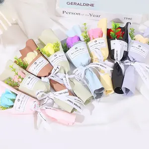 Valentine's Day Christmas Gift Single Lace Rose Soap Flower, Realistic Mini Bouquet, Small Fresh Handmade Souvenir