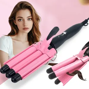 Women's Three-Piece Egg Curling Iron Set, 22mm Wave Pattern Hair Styling Tool, New Design, Ideal for Women & Girls
