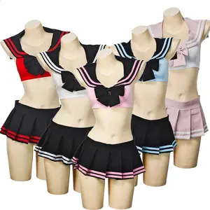 Anime Student Uniform JK Suit Cosplay Costume Cute Girl Outfits Japanese Shcool Girl Role Play Sailor Skirt Set Underwear
