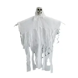 Halloween Cloth Ghost Face Prop, Scary Skull Head Joke Decoration for Outdoor Yard Party Setup, Spooky Halloween Decorations