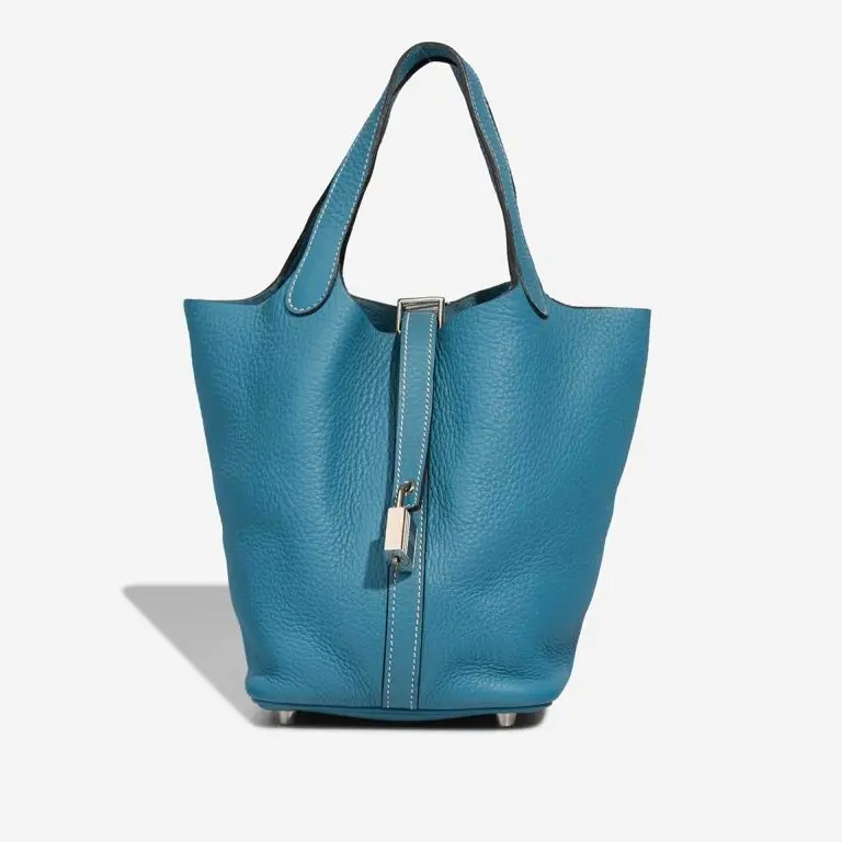 Pre-owned HERMÈS TC leather Tote Bags Picotin 18 Taurillon Clémence D2 color Blue 2017 shoulder bag xiaotang20260308153