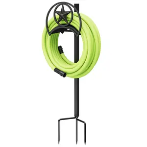 Garden Hose Holder, Decorative Hose Butler Sturdy Water Hose Rack, Durable Wall Hose Hanger, Holds 125-Feet of 5/8-Inch Hose, Hose Reel, Made of Gauge Steel G07010