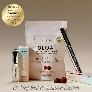Arrae Bloat Gummies | Fast-Acting Bloating Relief Peach Lemon Gummies | Clinically Proven| 28 ct| Natural Healthcare Dietary Supplement Edible Fiber Bathroom Fitness Fitness