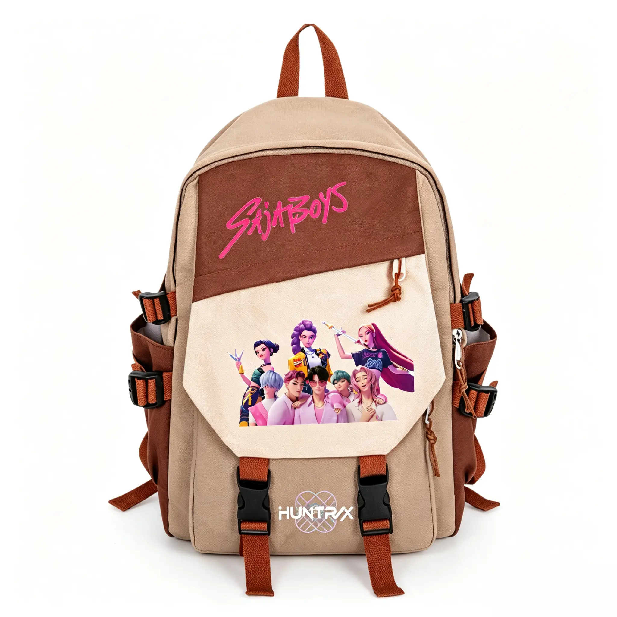 Simple khaki Kpop Girl backpack – a must-have for back to school. This spacious travel backpack is perfect for school, outdoor activities, and travel.