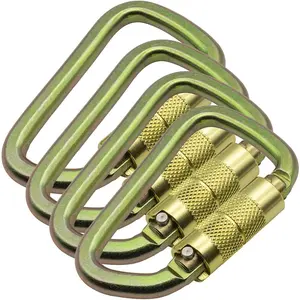 Auto Locking Carabiner 30KN=6500lbs Heavy Duty Large Clip Climbing Carabiner Twist Lock Carabiners for Rock Climbing, Camping, Gym,Rescue (CE Rated,D Shape)