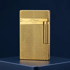 [Classical] DPT GOLD Guilloché Pattern Diamond Head classical Lighter (NO FUEL) best Gift for him